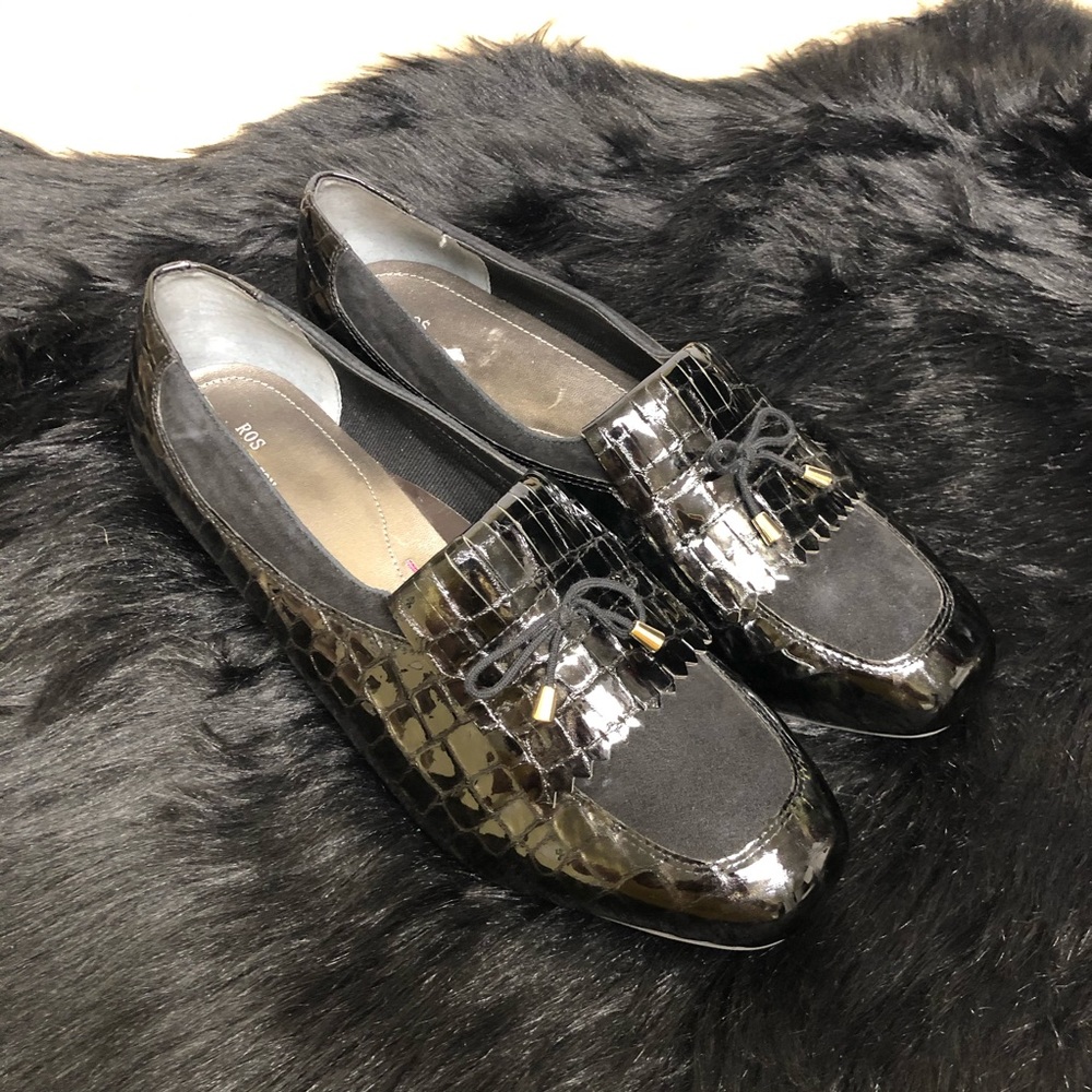 Ros Hommerson faux crocodile Teresa loafer 11.5